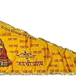 Large Jai Shree Shyam | Radha Krishna Flag | Nishan Jhanda Size 5 No. 40"x90" Inch Yellow Flag | Home Office And Religious Occasions-image-14