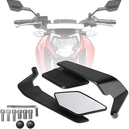 OBEROI'S TRADERS 180° Rotating Rear View Bike York Fitting Stealth Mirror for Apache All Models | Matte Black Aluminum Body with Sporty Wing Design | Bike Fairing Kit-18