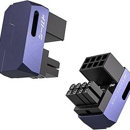 EZDIY-FAB Shield Series 8-Pin PCIe GPU Power Adapter,180-Degree U-Turn Angled Connector, Aluminum Design for Graphics Cards – Standard Type,Purple-2 Pack-13
