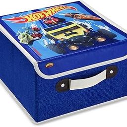 Ramson Hotwheels print foldable and collapsible Multi purpose Storage Box For kids - (Blue)-24
