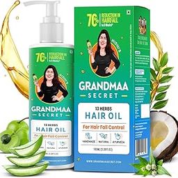 Nidhi's Grandmaa Secret 13 Herbs Hair Oil For Men & Women | Promotes Hair Growth & Reduces Hair Fall | Handmade Natural Hair Oil with Curry Leaves | Hair Fall Control Oil For Dry Damaged Hair | 100 mL-1
