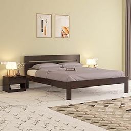 SONA ART & CRAFTS Sheesham Wood King Size Bed Without Storage Solid Wooden Cot Bed Double Bed Furniture for Bedroom Living Room Home - (Dark Walnut Finish) K_7-12