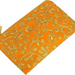 Kuber Industries Embroidery Women Hand Purse Wallet for Party, Wedding, Dating (Yellow) (HS39KUBMART022024) Rectangular-image-68
