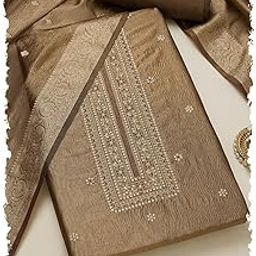 soch Womens Tissue Embroidered Unstitch Dress Material With Sequins-picture-39