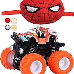 Velour Shoppe Baby Cute Rakhi Gift for Brother Kids, Car Toy, Tikka, Personal Message & Roli Chandan Chawal Mishri Pack for Little Small Bhai Bhaiya-image-95