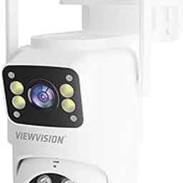 VIEWVISION 3MP+3MP (1080p) Full HD Dual Lens 2-Strong Antenna & 12-LEDs Wi-Fi Home Security Camera with Pan/Tilt (360°) View Coloured Day/Night Vision Human/Motion Alert Indoor/Outdoor Camera-image-1
