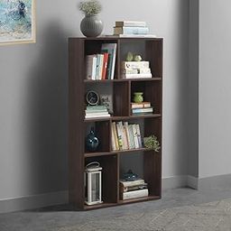 Sleepyhead Jigsaw - Engineered Wood Book Shelf (4 Shelves, Dark Walnut & Slate Grey Finish, Set of 1)-image-38