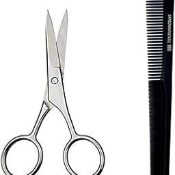Verceys Hair Cutting Scissor For Eyebrow Moustache Trimming Beard Trimming (Silver 4-inch) Carbon Antistatic Comb (No 980) Beard Comb Shaper (1 Small Scissor And 1 Comb)-image-95