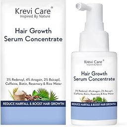 Krevicare Serum Concentrate - 3% Redensyl, 4% Anagain, 2% Baicapil, Caffeine, Biotin & Rice Water - Advanced Serum for Hair Fall Control & Hair Growth 30ml-image-77