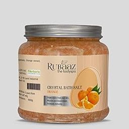 Rubaaz Orange Crystal Bath Salt, 1000g, Natural Detoxifying and Muscle Relief-image-6