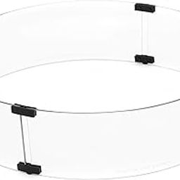 AWS-RND22 Fire Pit Glass 22" Wind Screen, Small, Clear-1