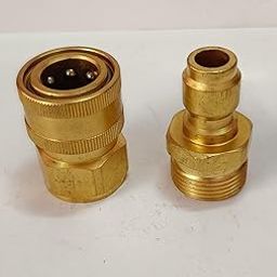 Generic M22 Quick Connector, 22mm Brass, Up to 4000 PSI, 3/8'' Quick Connect Coupling Adapter for Pressure Washer Hose and Gun-image-70