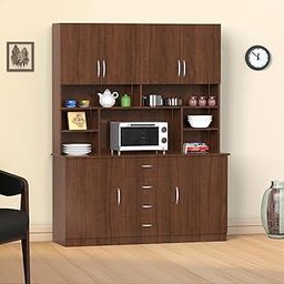 NEEHV HOME Liam Wooden Crockery Cabinet for Kitchen | Dining Room Display and Storage Unit (Brazilian Walnut, 48 X 153 X 195)-image-32