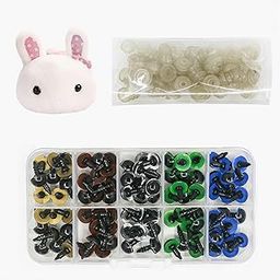100pcs Safety Eyes for Crochet, 10mm Stuffed Crochet Eyes with Washers, Plastic Colorful Crochet Eyes, Crochet Safety Eyes for Teddy Bear, Crochet Toy, Stuffed Doll and Plush Animal-picture-14