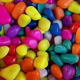 Eco Vriksh Multicolour Pebbles Stone for Decoration Garden Plants Pots Home Decor 2Kg Small For Indoor Decoration, Art & Craft, Vase Fillers, Aquarium, Fish Tank, Garden, Lawn, Multi-Purpose-17