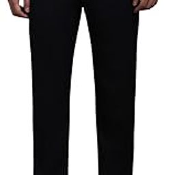 Men Black Slim Fit Textured Flat Front Formal Trousers-image-20