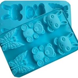Husaini Mart 6-Hole Butterfly Bear Rabbit Silicone Cake Mold Lovely Animal Easter Handmade soap Mold DIY Baking Tool Candle Mold Cup Cake Muffin Bath Bomb-picture-14