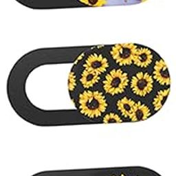 MERRYHAPY 3pcs Camera Cover Computer Laptop Webcam Lens Cover Computer Webcam Cover Webcam Lid Camera for Computer Tablet Camera Lid Privacy Webcam Cover Slide Tabletd Abs Sunflower Printing-image-28