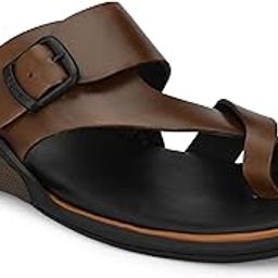 Slipper Genuine Leather Premium Casual Slipper For Men (Black-6) C-7004-picture-0