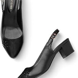 Women's Pointed Toe Block Heel Pumps Shoes for Party, Office and Formal Occasions-1