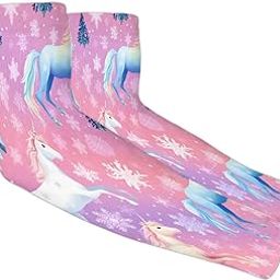 Snowflake Unicorn Men's and Women's Sunscreen Sleeves Unicorn Print Compression Arm Sleeves - UV, Tattoo Coverage-image-99
