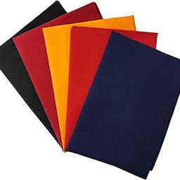 Pure Cotton 5 PCS (1 meter each) Rubia Blouse Piece | 2x2 Unstitched Solid Plain Dyed Blouse material for Women (Combo Pack of 5, 100 cm)-image-2