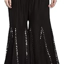 trend level Rayon Embellished Flared Mirror Work Sharara Palazzo for Girls & Women-picture-20