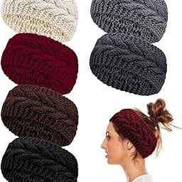 2PCS Twist Knitted Headbands Winter Ear Warmers,Crocheted Turban Head Wrap Elastic Hair Band/Hair Extension-image-61
