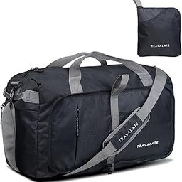 50L Foldable Travel Polyester Duffle Bag With Separate Shoe Compartment And Adjustable Shoulder Strap| Water And Tear Resistant Overnight Bag For Men & Women Black, 25.4 Cm-picture-50