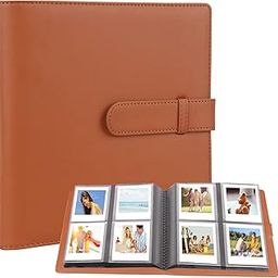256 Pockets Photo Album for Fujifilm Instax Square SQ1/SQ6/SQ10/SQ20 Camera, Kodak Mini 3 Square,Mini Shot 3 Square, Mini Shot 3 Square Printer, Album for Instax Square Photo, Kodak 3x3" Photo (brown)-image-58