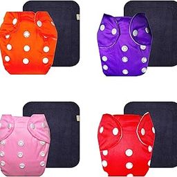 Dumbledo Lite Cloth Diaper with Gray Insert (Pack of 4) | Soft & Gentle | Breathable | Adjustable Snaps | All-Day Wear | 3 Months – 2 Years | Unisex Baby-6