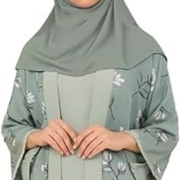 Green Abaya with shrug-image-1