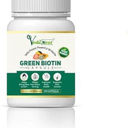 Vedanest Green Biotin Multivitamins Capsules, Promotes Glowing Skin, Hair Health & Nail Health 30 Capsules-image-25