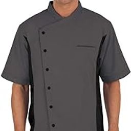 Men's Chef Coat with Mesh Sides Panels (XS-3X, 6 Colors)-image-43