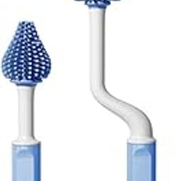 Mee Mee 360° Movable Silicone Bristle Baby Feeding Bottle Cleaning Brush & Nipple Cleaner, Ergonomic Handle, Easy to Clean Bottle Corners for Narrow Neck & Wide Neck Feeding Bottles (Blue)-3
