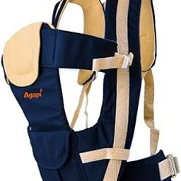 Agapi Tender 4-in-1 Adjustable Baby Carrier with Hip Seat and Head Support, Breathable Honeycomb Fabric, for 3 Months to 2 Years, Max Weight 15 kg (Navy Blue)-image-47