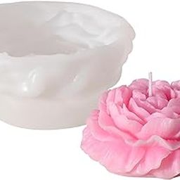 SOFTCREATO Peony Mold Peony Candle Mould Rose Mold Peony Resin Mold 3D Flower Mold Flower Candle Mold Silicone Mould for Resin Cake Mold Clay Candle Making Molds Craft Supplies Flower Resin Mold (Large)-18