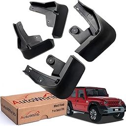 AutoWhrib Car Mud Flaps for Mahindra Thar Roxx (Front and Rear Mud Guard, Pack of Four,Custom Fit)-14