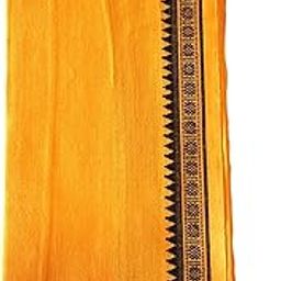 Traditional hand woven Premium Cotton uttariya for men |yellow| Puja festival ethnic wear| 1.8 meter X 0.9 meter UT-COT-87-image-74