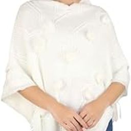 MANRA Women Woolen V-Neck Solid Plain Cape Standard Length Coat Poncho For Winter Wear (SC 07/LIGHT FAWN/M), Medium-picture-46