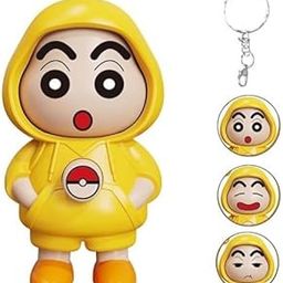 Labubu Doll Keychain Original | Cute Face Changing Mood Swing Keychain for Bag | Shinchan, Doraemon, Lububu, Capybara & Cinnamoroll Cartoon Accessories for Kids-picture-1
