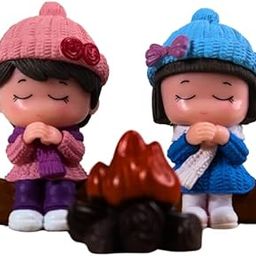Wonderland Kids with Bonfire (Brown & Green) Miniature Toys (for Tray Garden, Fairy Garden)-image-4
