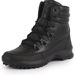 fausto Men Black High Top 3-Eye Lace Up High Ankle Winter Biker Boots|Trekking Boots|Hiking Boots|Basketball Shoes|Good Sole Grip Traction-picture-29