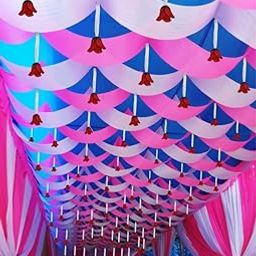 Adult Tent Ceiling Taiwan & Lycra Easy Setup Spacious Stylish and Durable for Memorable Gatherings Weddings and Special Occasions (15 * 10 Feet_Blue, Pink & White)-image-60