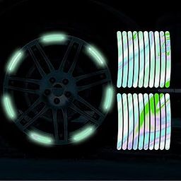 MAPPERZ 20pcs 3D Reflective Wheel Tire Rim Stripe Sticker Tape for Car Motorcycle Cycling Bike Bicycle Night Safety Decals Universal Anti-Scratch Multicolor Reflective Rim Radium Stickers, 20 Stripes-picture-7