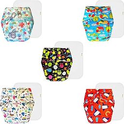 Dumbledo Premium Cloth Diaper with Cotton Insert (Pack of 5) | Hypoallergenic | Leakproof | Adjustable Snaps | All-Day Wear | 3 Months – 3 Years | Unisex Baby-image-7