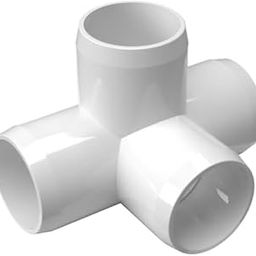 Soil to Soul 4 Way UPVC Pipe Tee Corner Fittings, Furniture Grade for Building UPVC Furniture, Greenhouse, Pipe Fittings, DIY, Colour-White, Size- 3/4 inch (pack of 6)-2