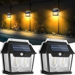 Neo Elect Solar Motion Sensor LED Double Lamp Warm White Light Outdoor for Home Wall Room Balcony Garage Backyard Garden (Pack of 2)-25