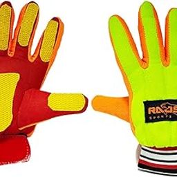 RAJSU- Goalie Football Goalkeeper Gloves | Soccer Gloves | Breathable Football Gloves Soft Palm with Cotton Fabric | Color: Multicolor | Size: Large-image-42
