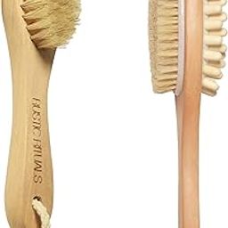Rustic Rituals Combo Pack of Wooden Double Sided Body Brush and Face Cleansing Brush with Wooden Handle-0